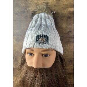 Ohio Bobcats Beanie Winter Hat Cap One Size White Puffy Fast And Safe Shipping